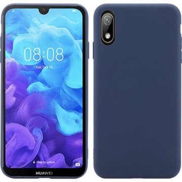 Ultradunne TPU Case | Huawei Y5 2019 | Donkerblauw | Matte Cover | Luxe Siliconen Hoesje