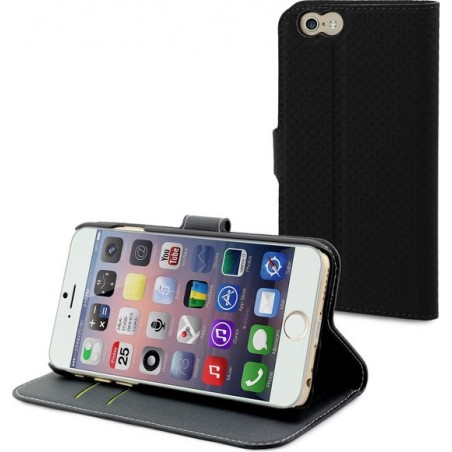 muvit iPhone 6 Plus Wallet Case met 3 kaartsloten - Zwart/Donker Grijs