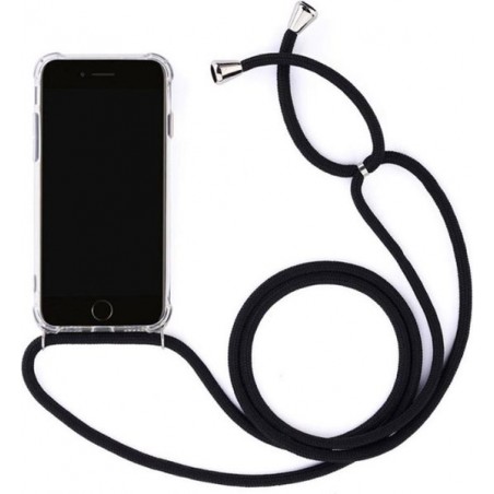 Transparant Backcover Hoesje Case iPhone 8 Plus / 7 Plus met zwart koord