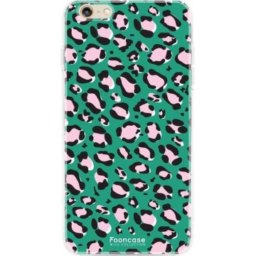 FOONCASE iPhone 6 / 6S hoesje TPU Soft Case - Back Cover - WILD COLLECTION / Luipaard / Leopard print / Groen
