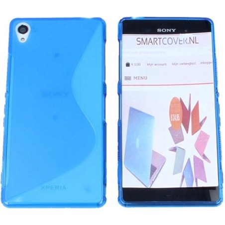 Sony Xperia Z5 S Line Gel Silicone Case Hoesje Transparant Blauw Blue