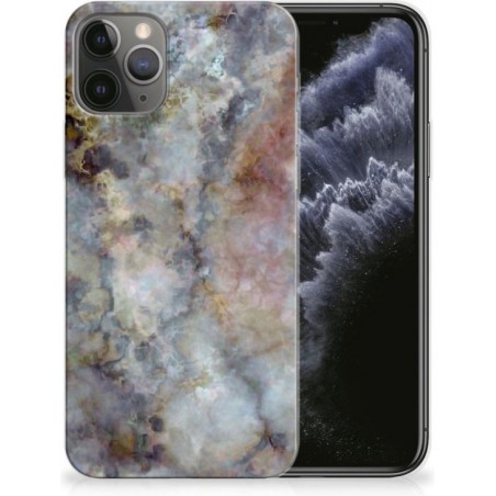 TPU Siliconen Hoesje iPhone 11 Pro Marmer Grijs