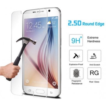 Screenprotector Geschikt voor Samsung Galaxy S6 - Tempered Glass Screen protector Transparant 2,5D 9H (Gehard Glas)