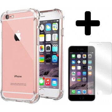 iPhone 6s Shock Hoesje Cover Case En Screenprotector Tempered Glass