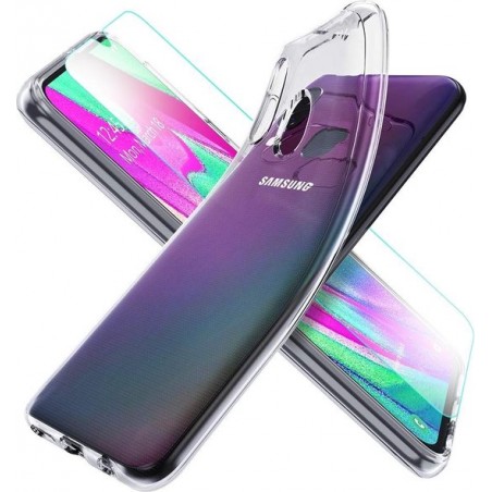 MMOBIEL Screenprotector en Siliconen TPU Beschermhoes voor Samsung Galaxy A40 A405 2019 - 5.9 inch 2019