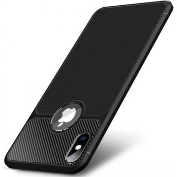 Apple iPhone X / XS hoesje - Zwart - Carbon Soft TPU case
