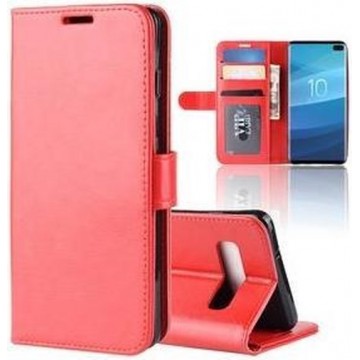 Samsung S10 PLUS Hoesje Wallet Case Rood