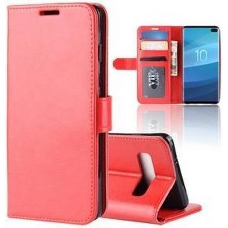 Samsung S10 PLUS Hoesje Wallet Case Rood