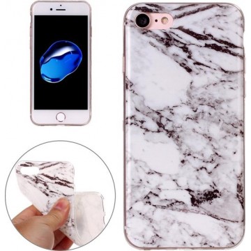 Voor iPhone 8 & 7 White Marbling Pattern Soft TPU Protective Back Cover Case