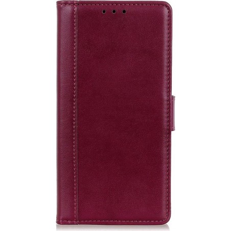 Shop4 - Samsung Galaxy A80 Hoesje - Wallet Case Grain Rood