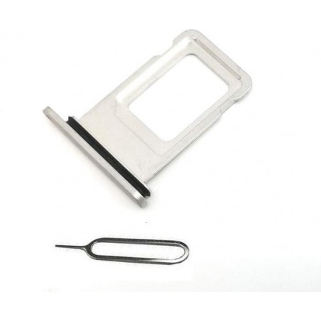 Voor iPhone XR simkaarthouder + ejectpin - zilver