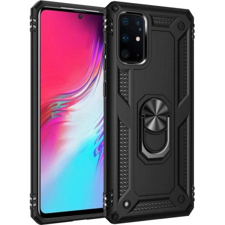 Samsung Galaxy S10 Lite Hoesje - Anti-Shock Hybrid Ring Armor zwart