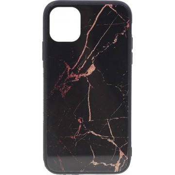 Shop4 - iPhone 11 Pro Hoesje - Harde Back Case Marmer Zwart