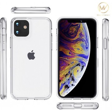 iPhone 11 Transparant Hoesje + Screenprotector: Transparant Siliconen Hoesje / Case / Cover + Tempered Glass Screenprotector