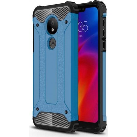 Motorola Moto G7 Power Hybride Hoesje Blauw