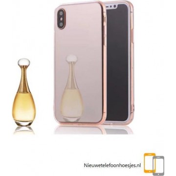 Nieuwetelefoonhoesjes.nl Apple Iphone X / XS Zilveren siliconen spiegel hoesje