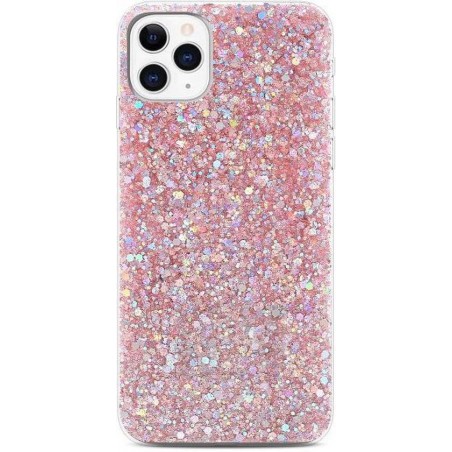 Smartphone hoesje | Telefoon hoesje | Glitter | Anti shock | Roze | iPhone 11 Pro Max