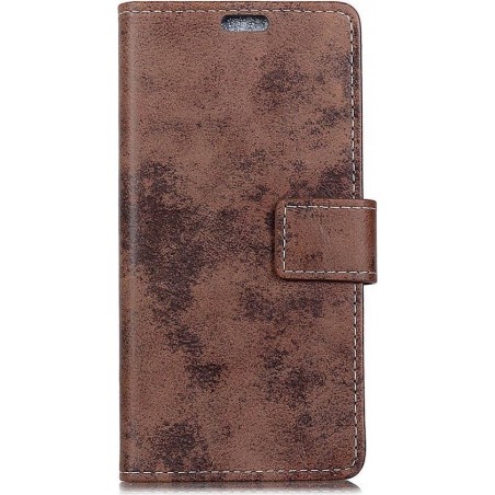 Shop4 - Motorola Moto G7 Play Hoesje - Wallet Case Vintage Bruin