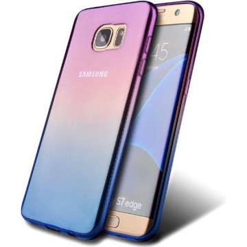 Samsung Galaxy S7 Edge Siliconen hoesje blauw/paars