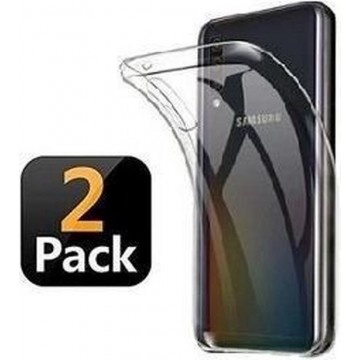 Samsung A50 Hoesje Siliconen Transparant 2 STUKS