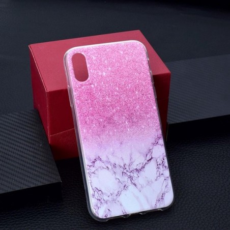 Marble Pattern Kleurrijk Geschilderd Transparant TPU-Hoesje voor iPhone XR