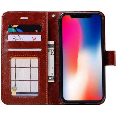 iPhone XR hoesje book case bruin