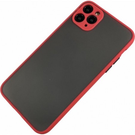 Apple iPhone 11 Pro Max - Silicone transparante hard hoesje Daan rood