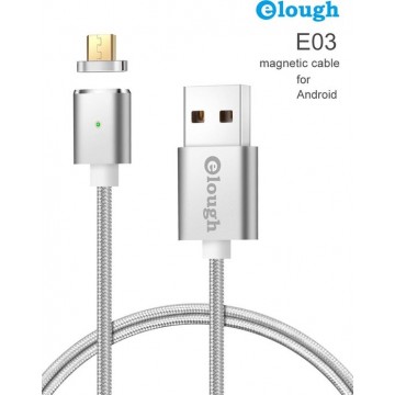 Elough ® E03 Magnetische Micro USB oplaadkabel - Magnetisch oplader 2.4A Fast Charge USB Snellader en Datakabel -
