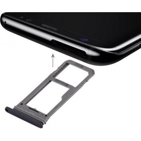 Simkaarthouder / sim tray geschikt voor Samsung Galaxy S8+ (PLUS) Zwart