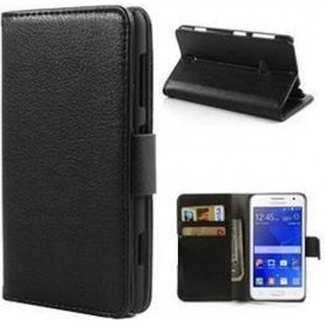 Samsung Core 2 G355 Hoesje Wallet Case Zwart