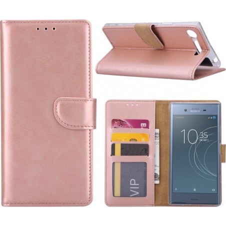 Sony Xperia XZ1 - Bookcase Rose Goud - portemonee hoesje