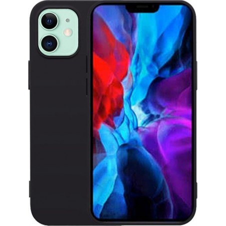 iPhone 12 Hoesje - Zwart Silicone Case