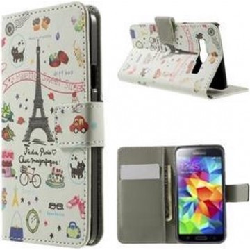 Samsung S5 Mini Hoesje Wallet Case Paris