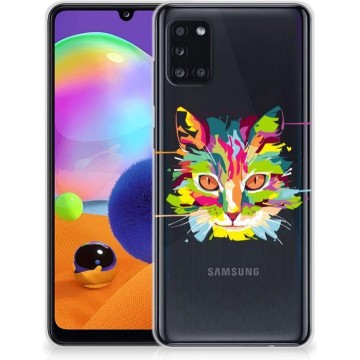 Mobiel Case Samsung Galaxy A31 GSM Hoesje Doorzichtig Cat Color