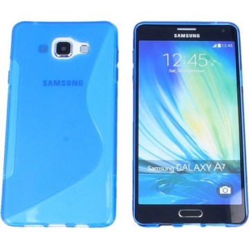 S Line Gel Silicone Case Hoesje Transparant Blauw Blue voor Samsung Galaxy A7 2017