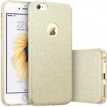 Apple iPhone 6 Plus & 6s Plus Hoesje - Glitter Backcover - Goud