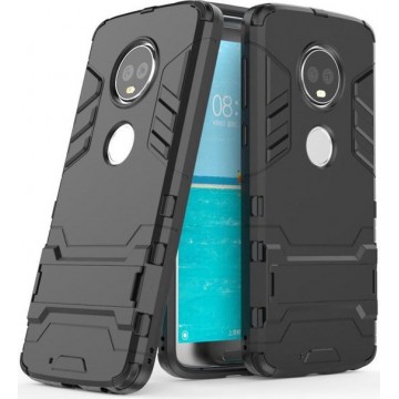 Motorola Moto G6 Plus Hybride Hoesje met Kickstand Zwart