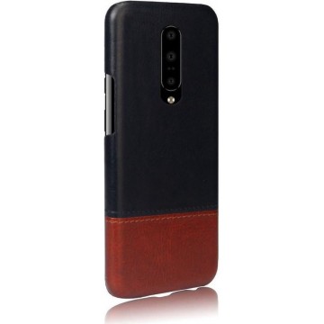 OnePlus 7 Pro Leren Coating Hardcase Zwart