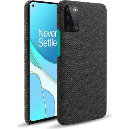 OnePlus 8T Back Cover Hoesje Hard Stoffen Zwart