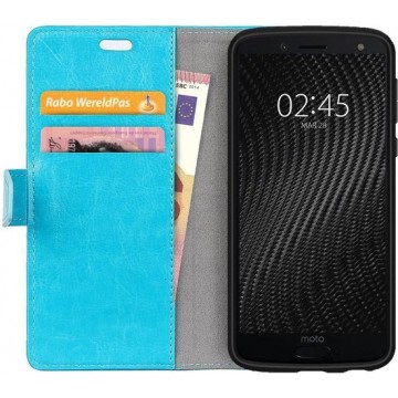 Motorola Moto G6 Plus Hoesje met Kaarthouder Blauw