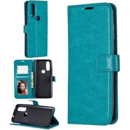 Motorola Moto One Action hoesje book case turquoise