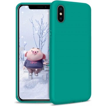 Apple iPhone X & XS Hoesje Turquoise - Siliconen Back Cover