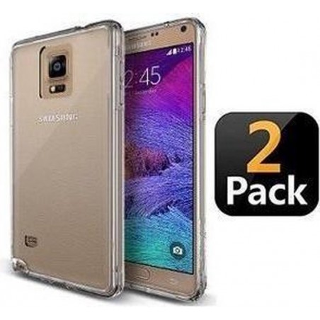 Samsung Note 4 Hoesje Siliconen Transparant 2 STUKS