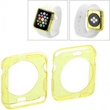 Apple Watch 38mm transparant TPU hoesje case frontje Geel