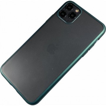 Apple iPhone Xr - Silicone transparant mat hard hoesje Finn groen