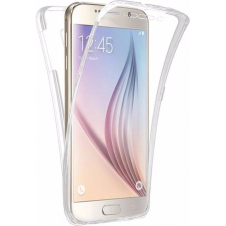 Samsung Galaxy S7 Edge Case - Transparant Siliconen - Voor- en Achterkant - 360 Bescherming - Screen protector hoesje - (0.4mm)