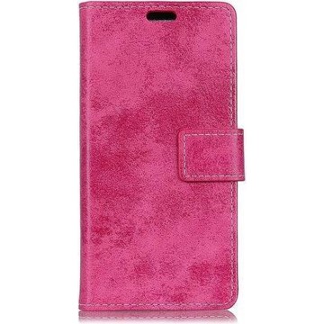 Shop4 - Motorola Moto G7 Power Hoesje - Wallet Case Vintage Roze