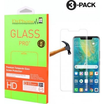 DrPhone 3x Huawei Mate 20 PRO Glas - Glazen Screen protector - Tempered Glass 2.5D 9H (0.26mm) - Let op: Dit is een PRO