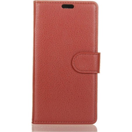 Shop4 - Huawei P20 Lite Hoesje - Wallet Case Lychee Bruin