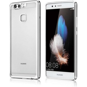 Huawei P10 Lite - Siliconen Zilveren Bumper Electro Plating met Transparante TPU Hoesje (Silver Silicone Hoesje / Cover)